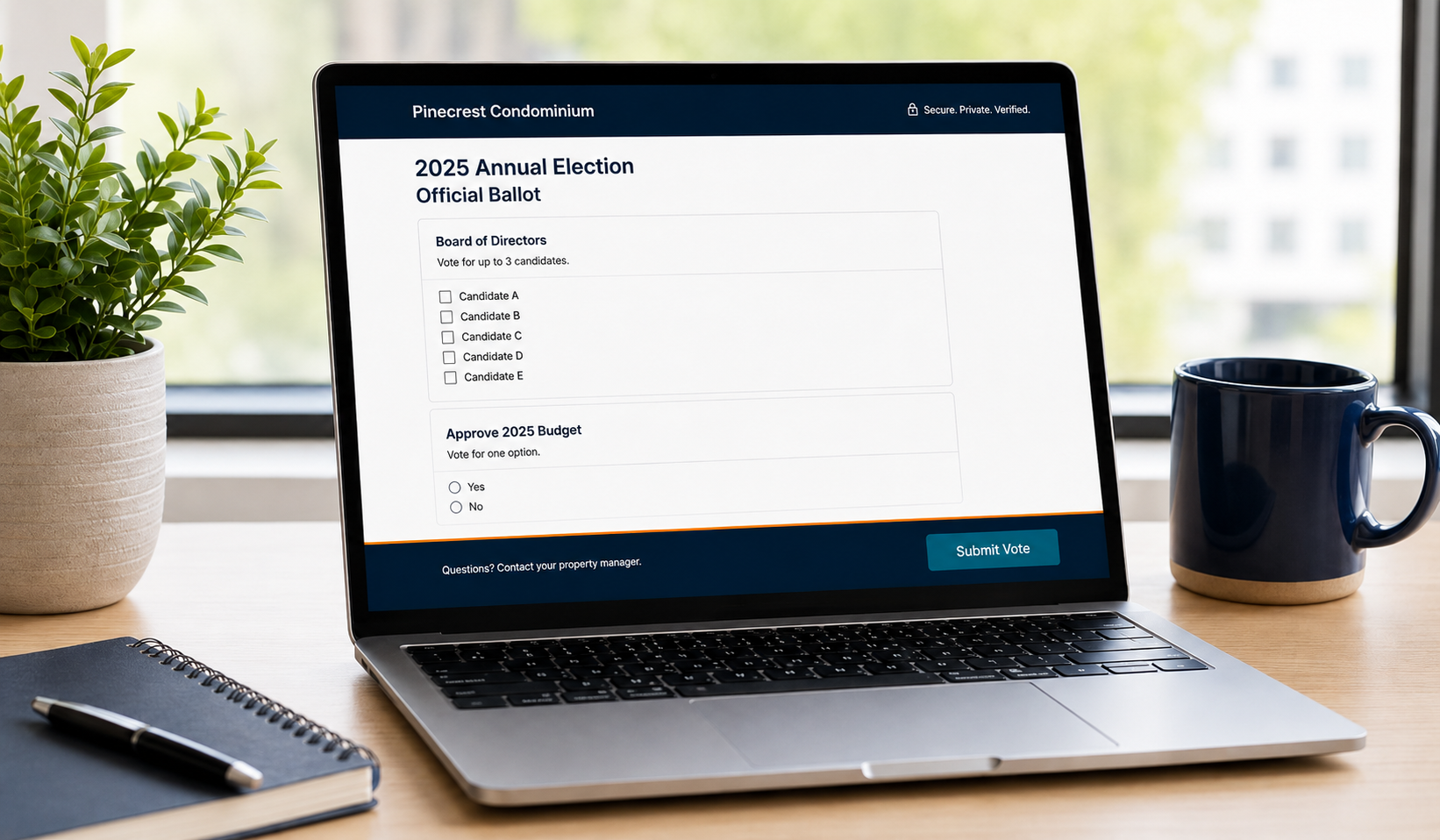 Electronic Voting Ballot Example