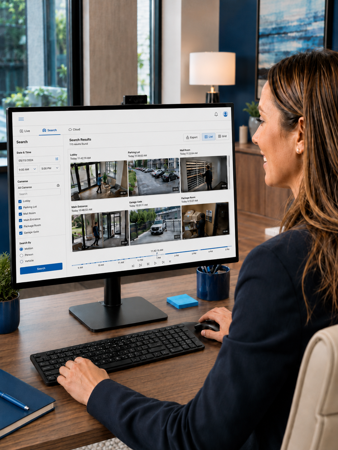 Happy Property Manager Viewing Video